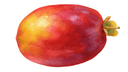 Fototapeta premium A solitary watercolor tamarillo
