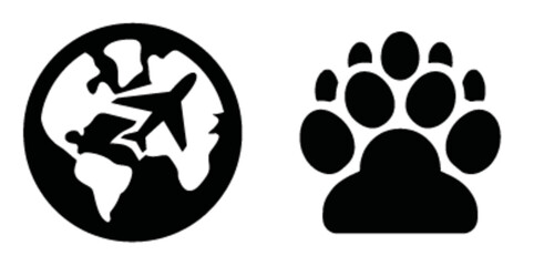 Air Travel and Pet Symbol Vector Illustration for Design Projects