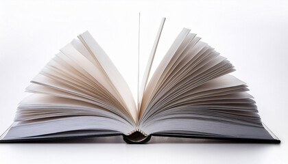 open blank sketchbook on white background