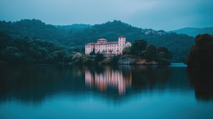 Fototapeta premium lakefront villa