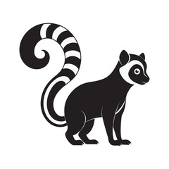 Fototapeta premium Lemur Tail Curled Standing
