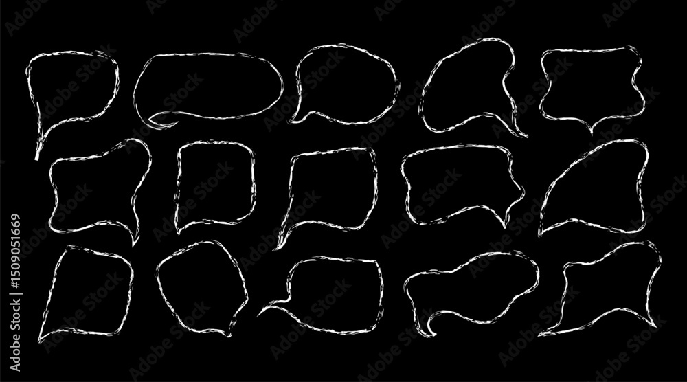Poster liquid abstract speech bubbles. hand drawn organic abstract frames. empty text shapes.