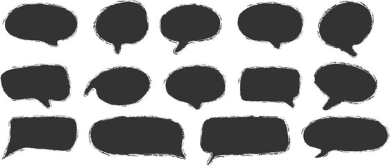 Fototapeta premium Liquid abstract speech bubbles. Hand drawn organic abstract frames. Empty text shapes.