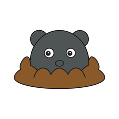 Playful Mole Digging Tunnel Mound