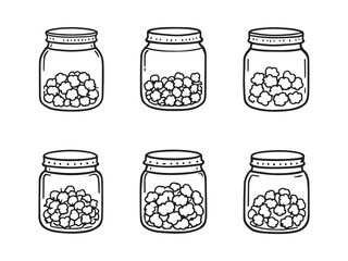 Cotton Jar Bathroom Decor Line Art