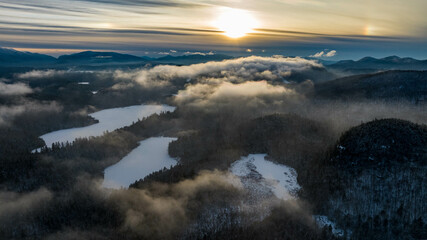 Snowy Sunset over Lake Placid 