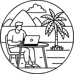 woman working on laptop