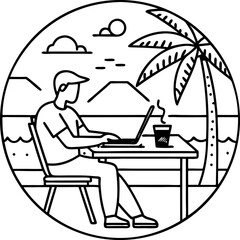 business man working on laptop