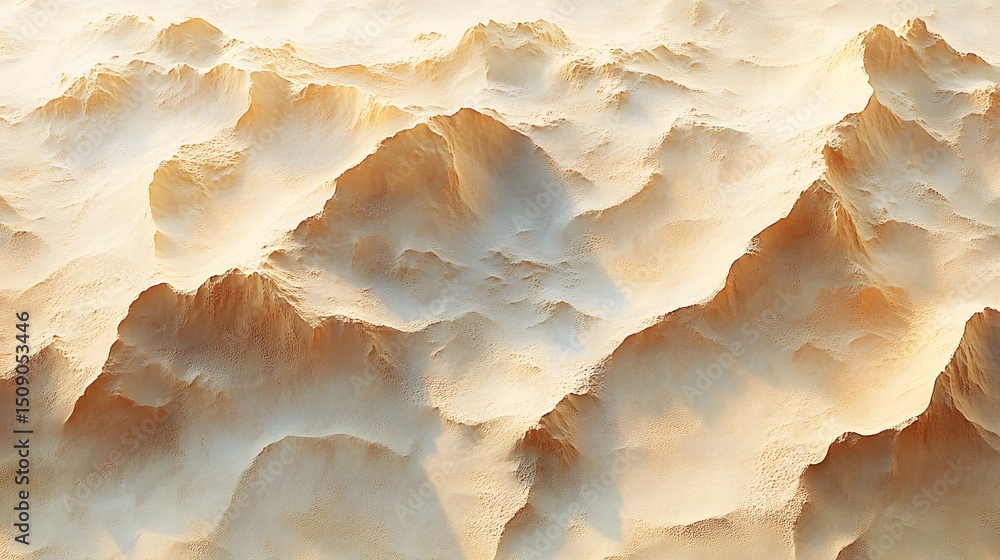 Aufkleber an abstract aerial view showcases undulating terrain bathed in sunlight, offering a serene and warm 