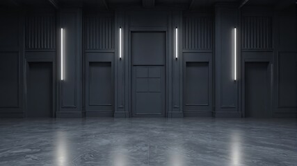  Dark Modern Door with Vertical Lights
