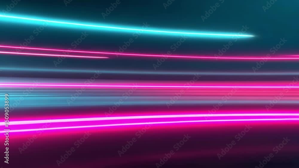 Poster abstract flowing lines with vibrant blue and pink colors in dynamic motion background