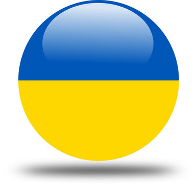 ukraina  flag -- 3D Circular Icon, High-Resolution PNG National Symbol for Web and Print	
