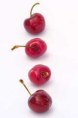 Still Life with Cherries on White Background