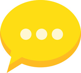Yellow Speech Bubble Flat Illustration for Graphics