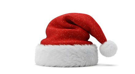 Classic Christmas Santa hat on white