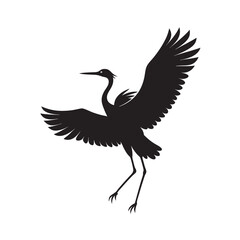 Fototapeta premium Crane Bird Flying Long Legs