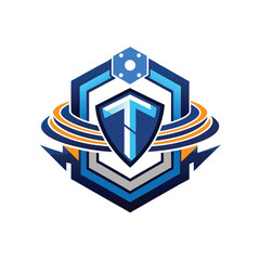 Tech Logo Vector &ndash; Modern Technology Symbol on White Background,