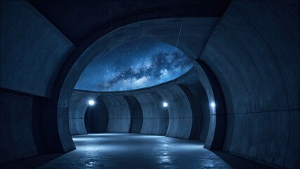 Cosmic View Through Futuristic Tunnel