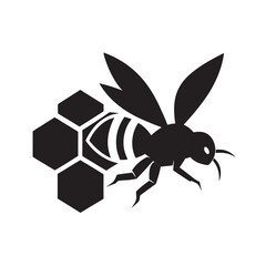 Bee Flying Toward Honeycomb