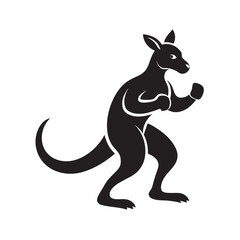 Kangaroo Boxing Stance Silhouette