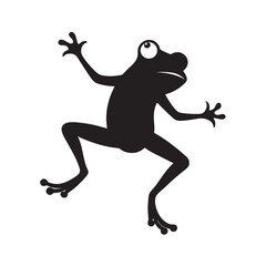 Frog Leaping Action Silhouette