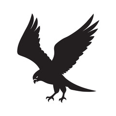 Falcon Diving Hunt Silhouette