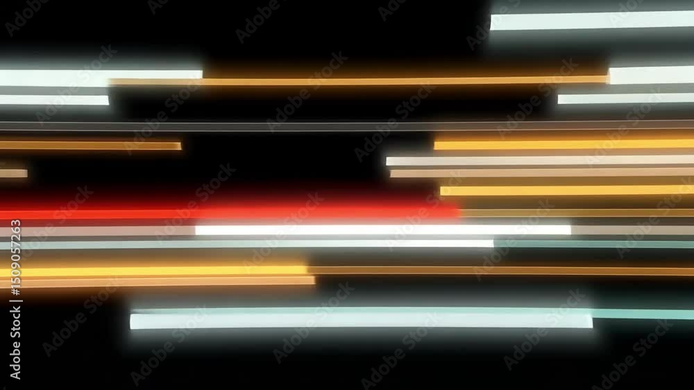 Poster dynamic colorful lines with soft glow on black background for modern abstract art design