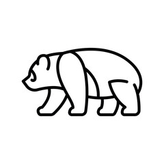 Giant panda black line icon for digital and print projects.