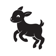 Baby Goat Jumping Silhouette