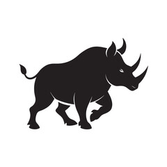 Rhinoceros Front View Charging