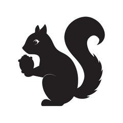 Squirrel Sitting With Nut