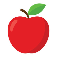 Fototapeta premium red apple with leaf icon