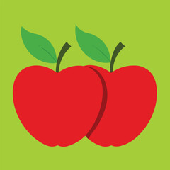 red apple with leaf