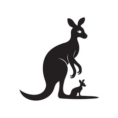 Kangaroo Mother With Joey