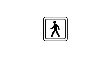 Pedestrian Sign Icon Simple Walking Symbol