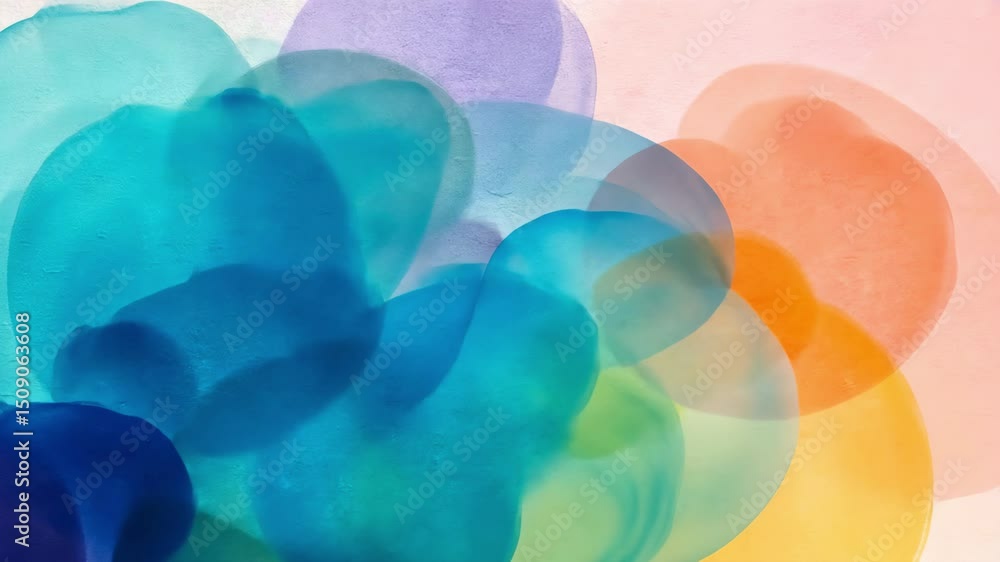 Poster vibrant abstract splash of colorful paint blots on canvas creating artistic background design