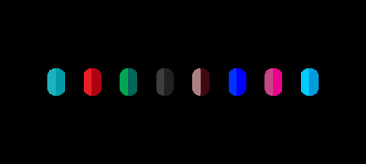 Nail Polish Swatches in Varied Colors on Black Background.