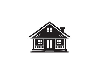Home Silhouette Vector - Black Vector for Construction, Home Decor, and Realty.