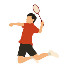 Badminton player illustration. flat image