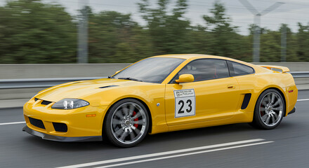 yellow sports car