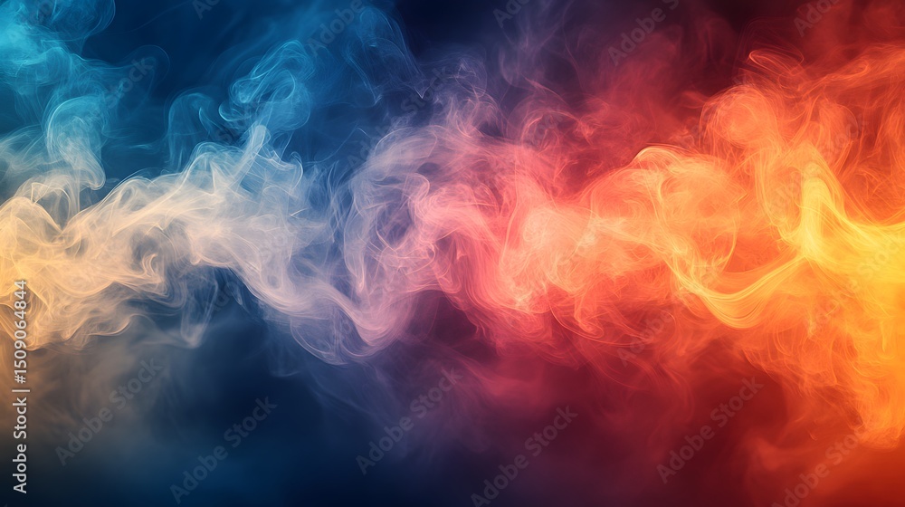 Aufkleber swirling wisps of light create an abstract theme, merging fluid movement and contrasting hues. blue 
