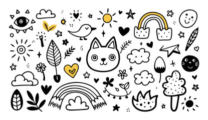 Caricature Icons for Father and Family Life
