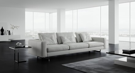 Fototapeta premium Modern minimalist living room sofa