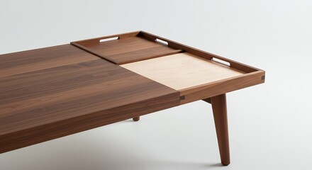 Modern wooden coffee table with hidden storage