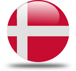 Obraz premium circle 3d look Flag of denmark