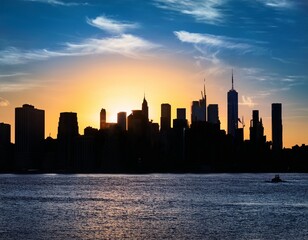 Obraz premium new york city skyline silhouette