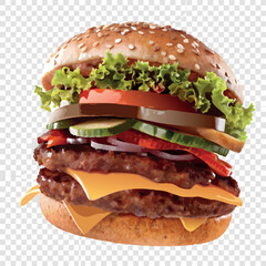 burger and fries vector