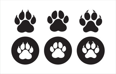 Paw icon vector illustration. Cat or dog paw icon. Paw icon vector illustration. paw print sign and symbol. dog or cat paw.  Victor illustration eps 10