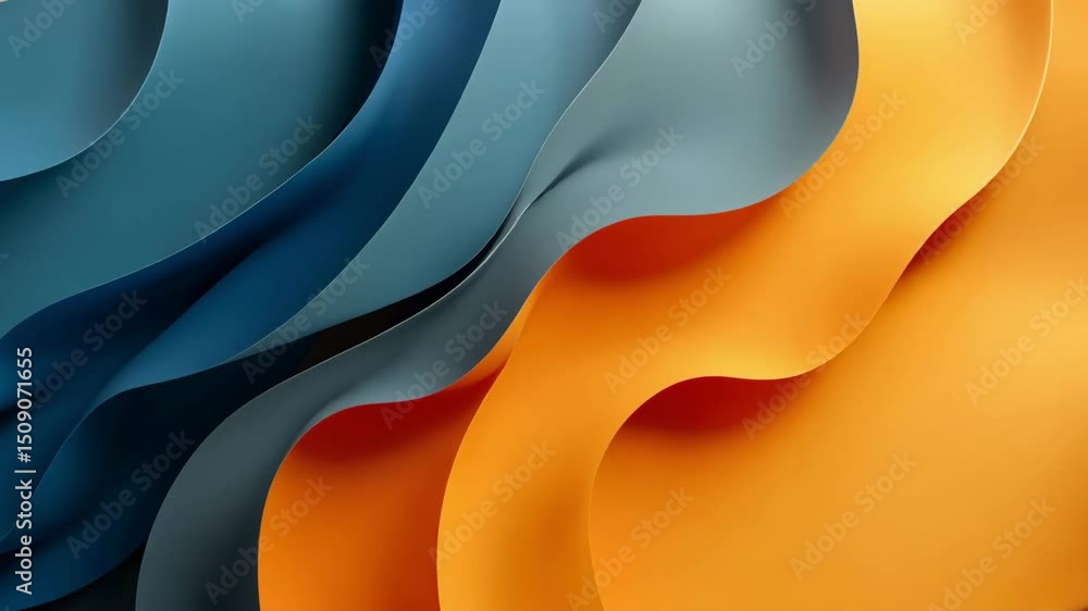 Poster abstract colorful waves of fabric with gradients and smooth curves in a stylish composition