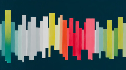 Cityscape soundscape: an abstract symphony of urban rhythm and light. Minimal Frequency. Illustration
